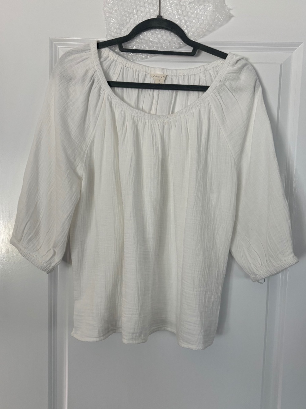 New Caslon White Gauze Top